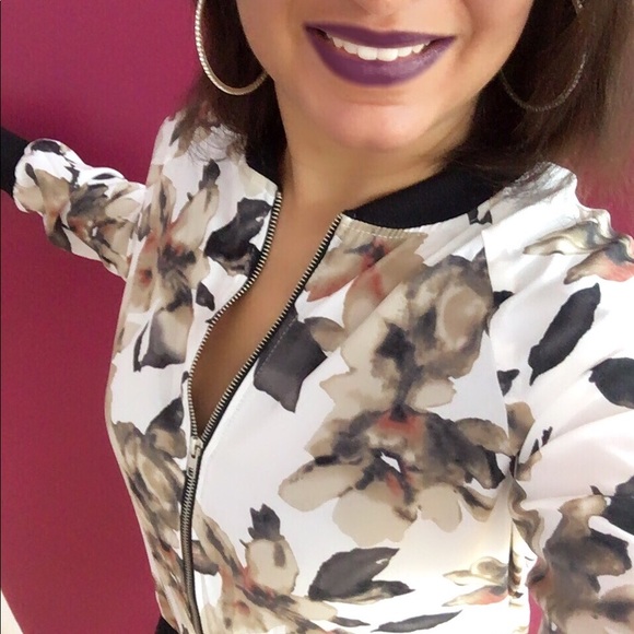 MODx Jackets & Blazers - Light floral bomber jacket